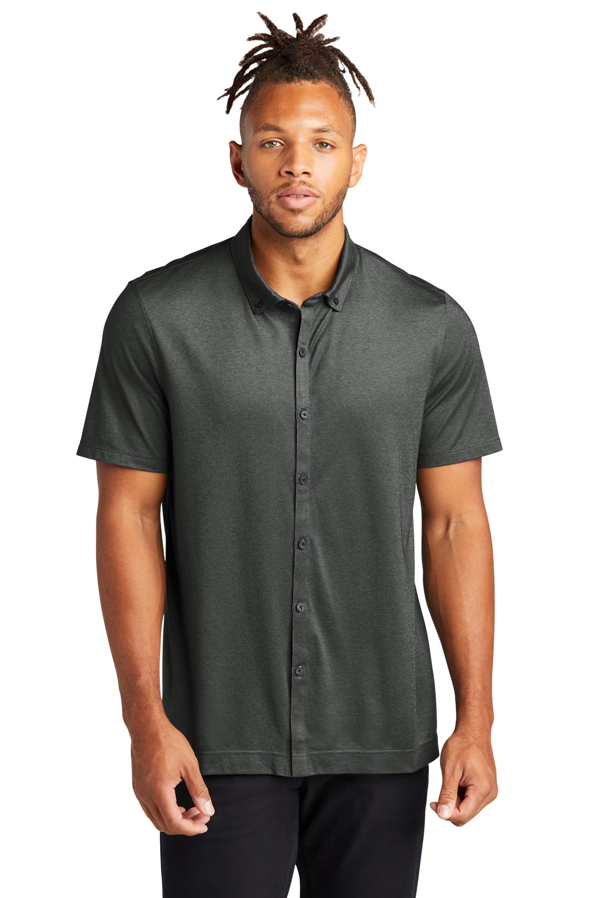 Mercer+Mettle® Stretch Pique Full-Button Polo MM1006