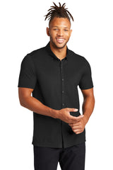 Mercer+Mettle® Stretch Pique Full-Button Polo MM1006