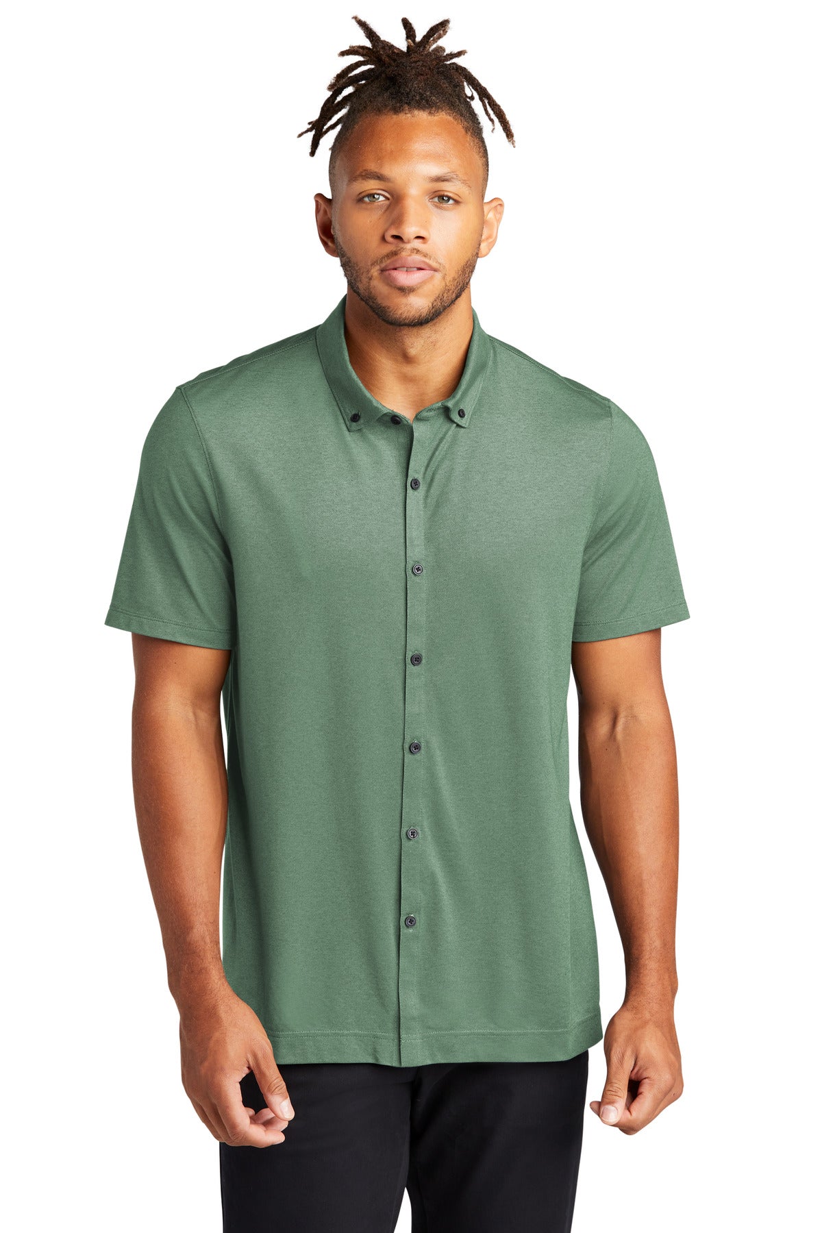 Mercer+Mettle® Stretch Pique Full-Button Polo MM1006